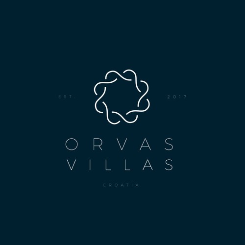 Upscale logo with the title 'Modern, Upmarket brand design for Orvas Villas'