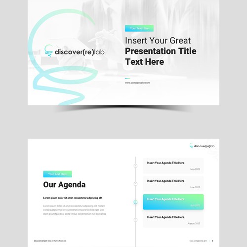 Presentation design with the title 'Amazing PPT template for innovation consulting company'