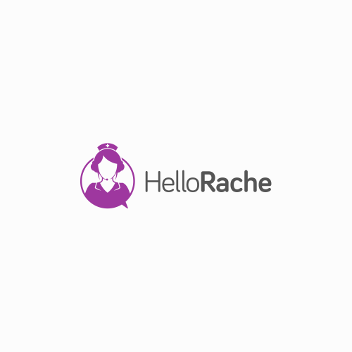 Purple logo with the title 'Hello Rache'