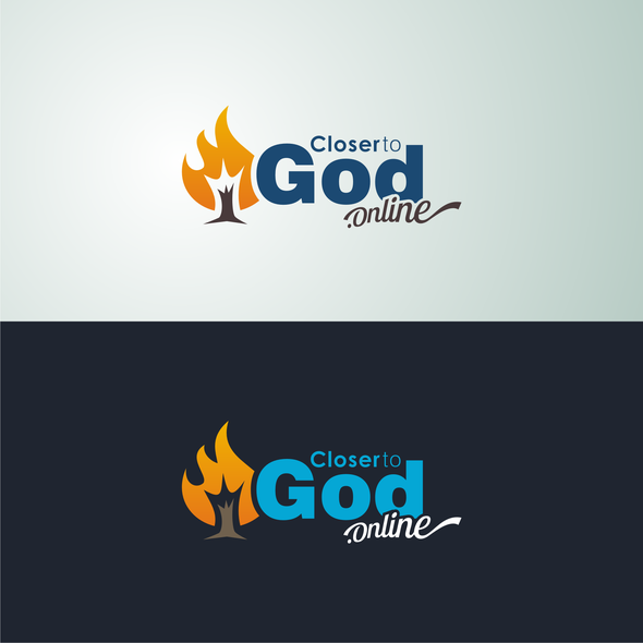 Burning logo with the title 'CLOSER TO GOD ONLINE - LOGO'