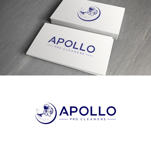 Cleaning and maintenance logo with the title 'Logo design for a cleaning company for both residential and commercial spaces with an astronout as an icon/mascot logo.'