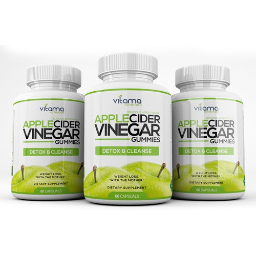 Nutrition label with the title 'Supplement Bottle Label'