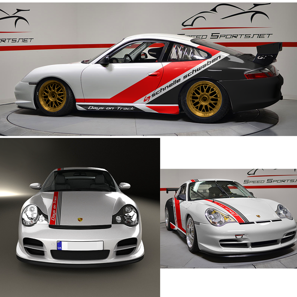 Race car design with the title 'car wrap design'