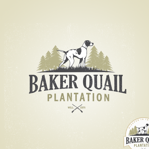 Hunting design with the title 'Baker Quail Plantation'
