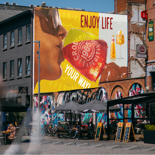 Advertising illustration with the title 'Artistic Mural for Crodino'