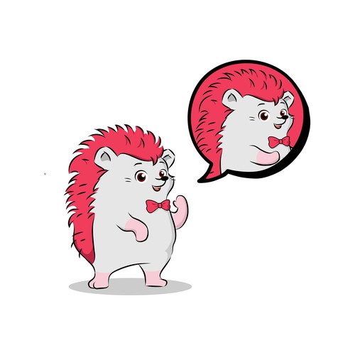CorelDRAW illustration with the title 'hedgehog mascot'