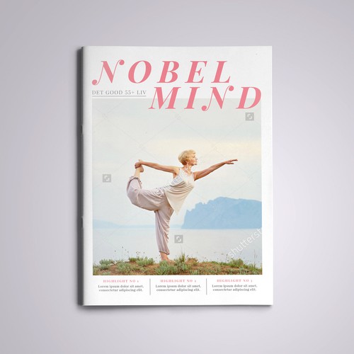 Scandinavian design with the title 'Magazine Template for Noble Mind'