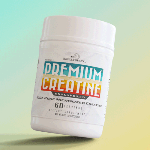 Dietary supplement label with the title 'Premium Creatine Label Design'