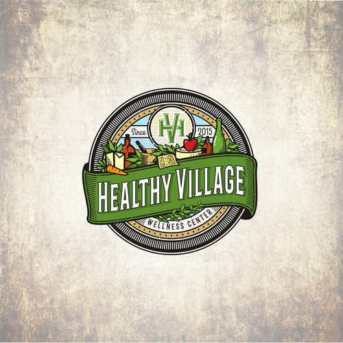 Illustrative design with the title 'vintage logo for Wellness Center'