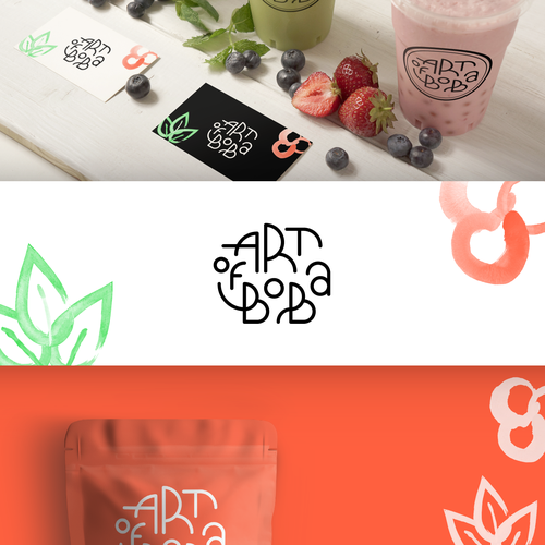 Paint brand with the title 'Art of Boba Logo Design'