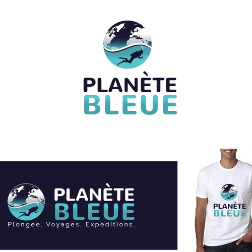 Traveler logo with the title 'Logo Planète Bleue'