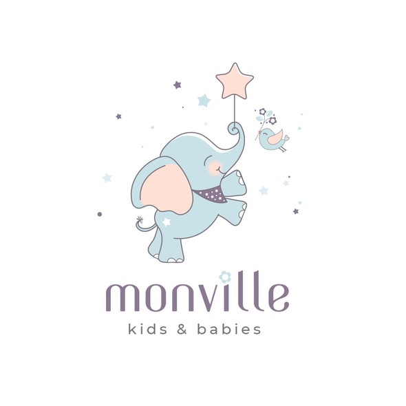 婴儿品牌的标题“Monville✨——孩子和婴儿产品的