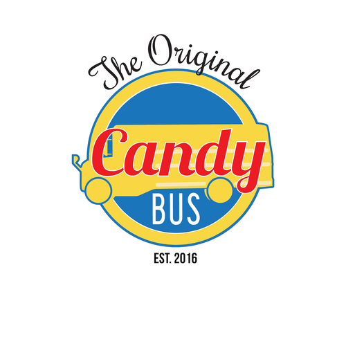 Candy store design with the title 'Candy bus logo (finalist)'