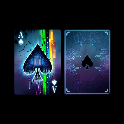 Computer design with the title 'Ace of Spades'