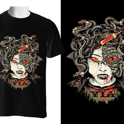 Medusa design with the title 'medusa  ( youth in asia clothing )'