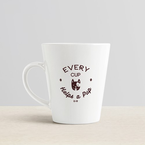 Mug logo with the title 'Сup design for Grounds & Hounds Coffee Co.'