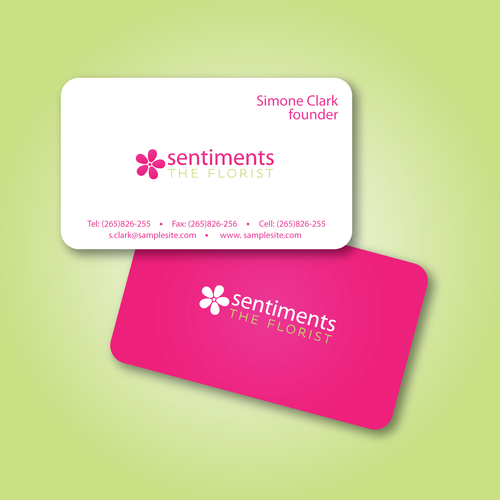 Florist design with the title 'Sentiments'