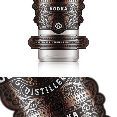 Copper Rose Distillery - Vodka label