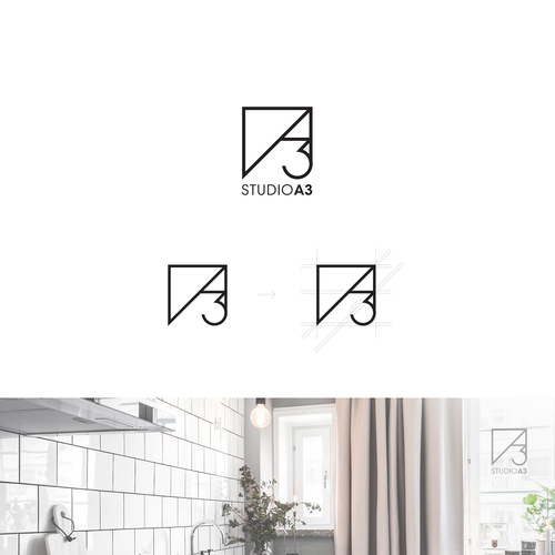 Scandinavian design logo for high end fireplace brand