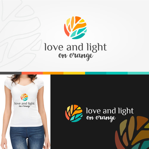 Meditation logo with the title 'Love and light on orange'