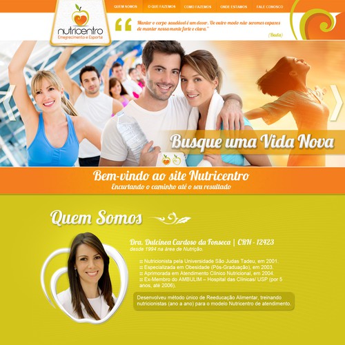 Site design with the title 'NutriCentro | Web Site One Page'