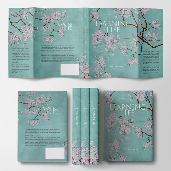 Cherry blossom design with the title 'Book Cover for Learning Life'