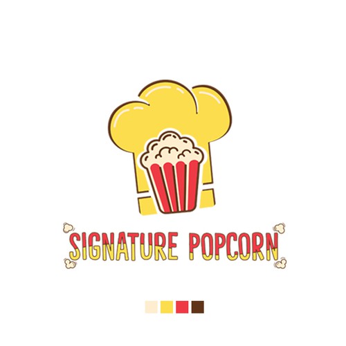 Snacks design with the title 'Signature Popcorn'