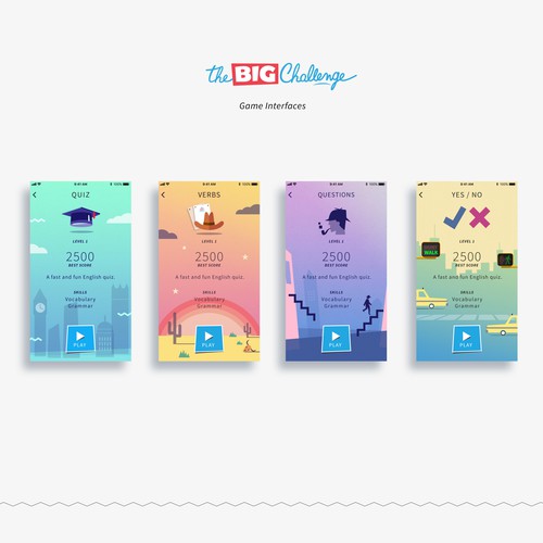 Interface design with the title 'The Game Zone App Design'