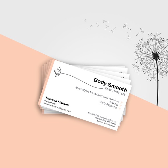 Dandelion design with the title 'Simple business card design'