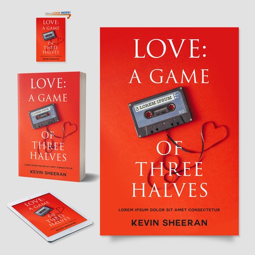 Concept art design with the title 'Love: A Game of Three Halves'