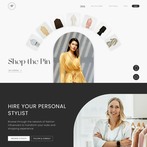 Animation website with the title 'Wesbite Design for Fashion Influencers'