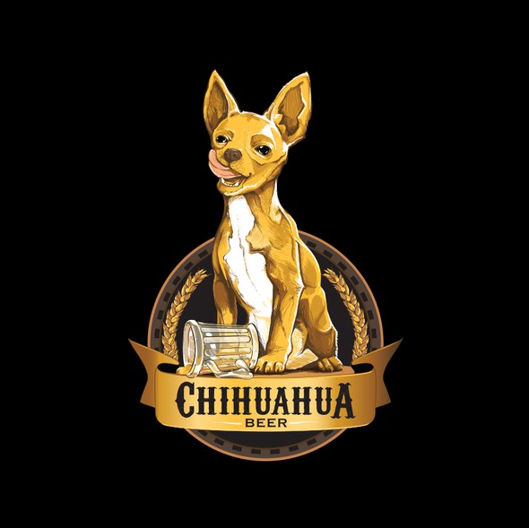 Beer glass logo with the title 'Chihuahua Beer Logo'