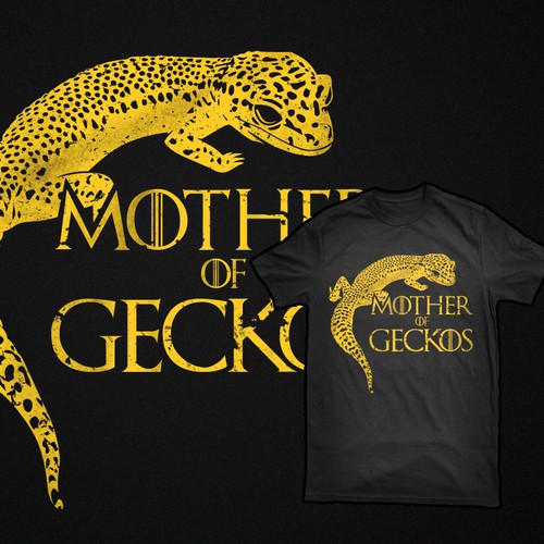 Distressed t-shirt with the title 'Game of Thrones style Leopard Gecko Sigil'