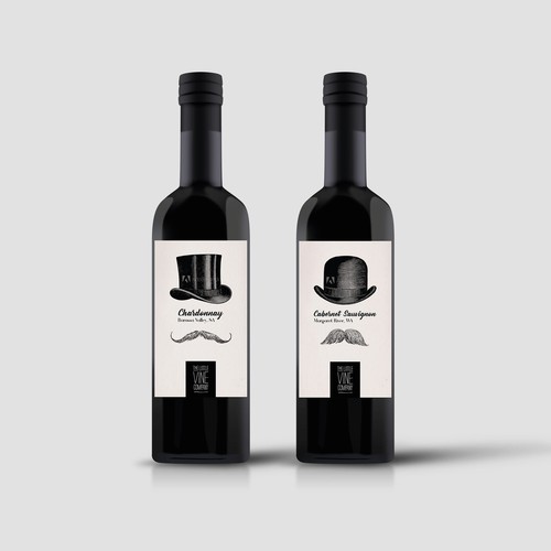 Black and white label with the title 'Little Wine Bottle Label'