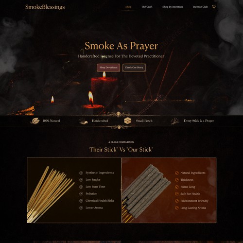 Website with the title 'incense stick website'