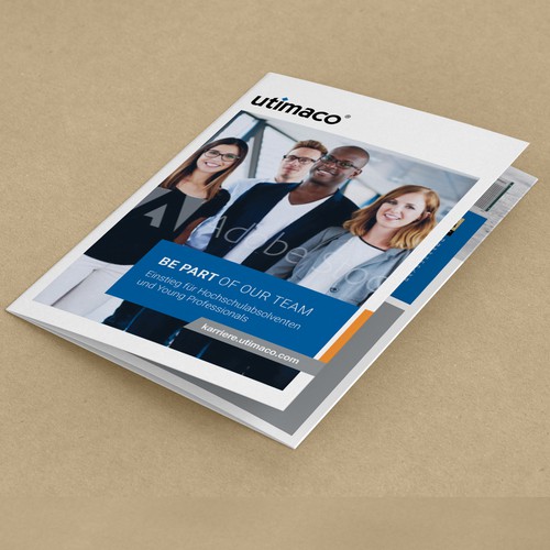 A4 design with the title 'Recruitment trifold broschure'