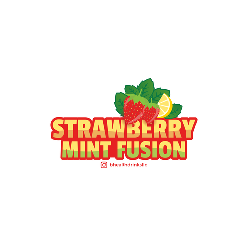 Mint design with the title 'Strawberry Mint Fusion'