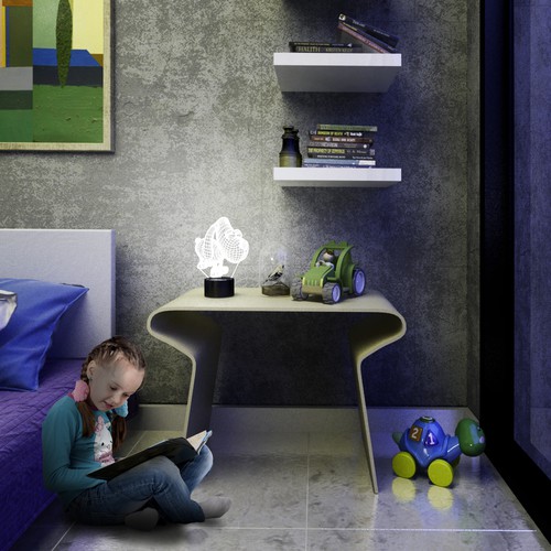 Lamp design with the title 'Novelty lamp.'