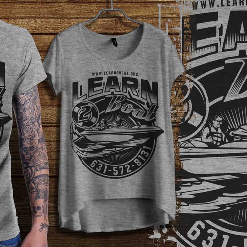 Vector art t-shirt with the title 'LEARN BOAT VECTOR, SPEEDBOAT'