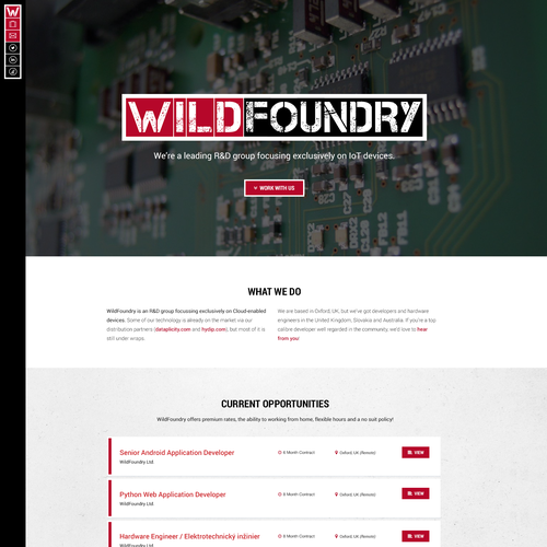 Responsive design with the title 'WildFoundry'
