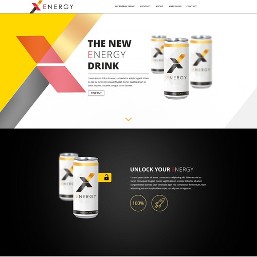 Drink website with the title 'Energy Drink - Website'