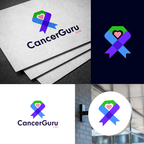 Cancer ribbon logo with the title 'Bold logo for Cancer patients'