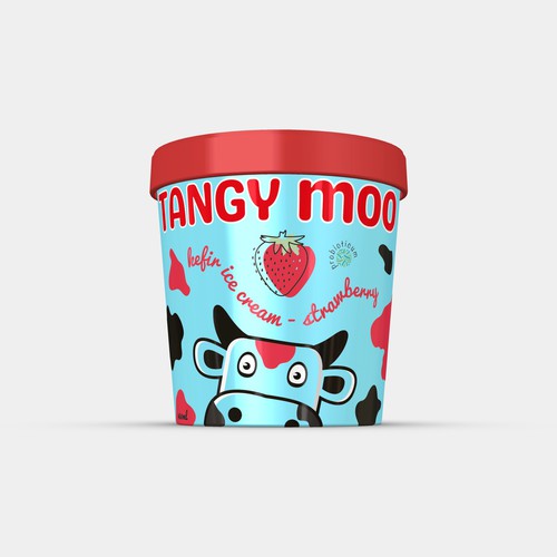 Cool packaging with the title 'Kefir Ice Cream'