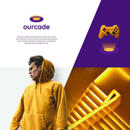 Shiny logo with the title 'Creative & Unique Logo for Ourcade!'