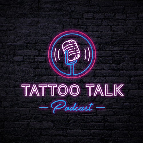 Neon design with the title 'Podcast Logo'