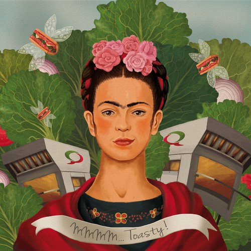 Calendar illustration with the title 'Frida Kahlo'