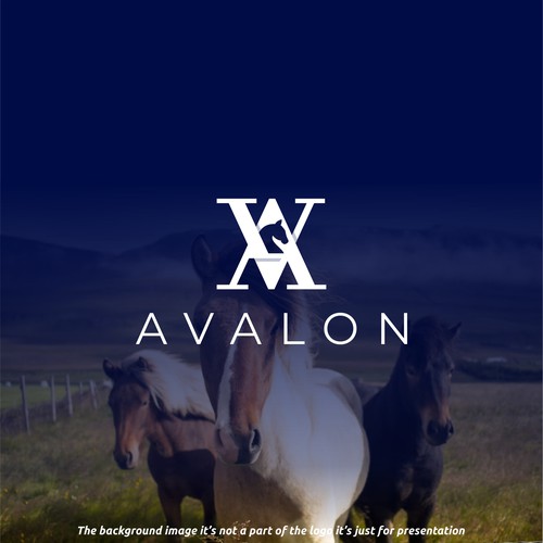 Horse logo with the title 'Avalon'