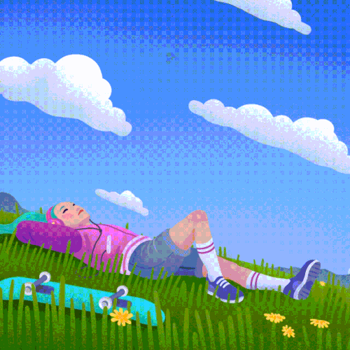 Cloud design with the title 'Animated Loop Illustration'