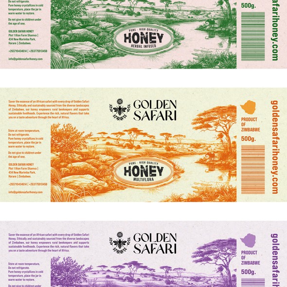 Honey design with the title 'Honey logo and label design'