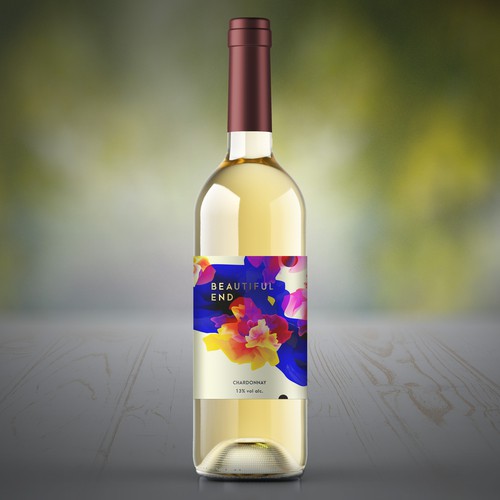 Product label with the title 'Custom Wine Label with a 30k case production'